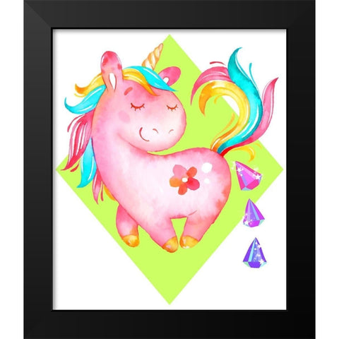 Unicorns Poop Crystals I Black Modern Wood Framed Art Print by Lavoie, Tina