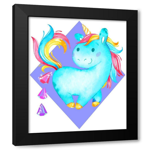 Unicorns Poop Crystals II Black Modern Wood Framed Art Print with Double Matting by Lavoie, Tina