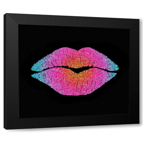 Rainbow Sugar Lips Black Modern Wood Framed Art Print with Double Matting by Lavoie, Tina