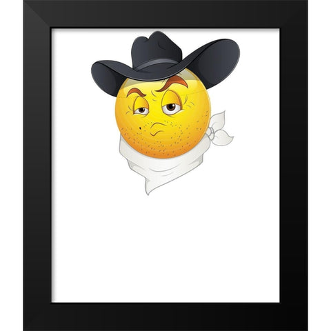 Born To Be A Cowboy Tee Black Modern Wood Framed Art Print by Lavoie, Tina