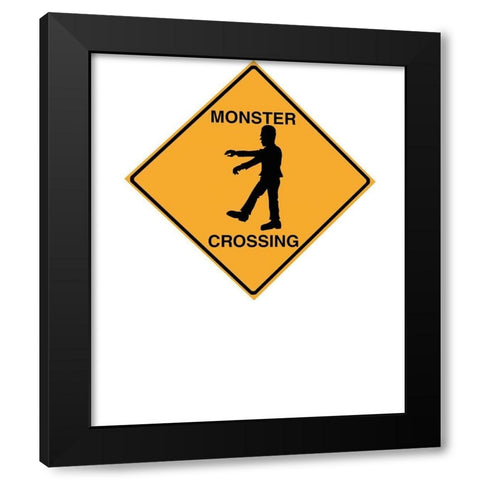 Monster Crossing Tee Black Modern Wood Framed Art Print by Lavoie, Tina