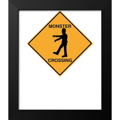 Monster Crossing Tee Black Modern Wood Framed Art Print by Lavoie, Tina