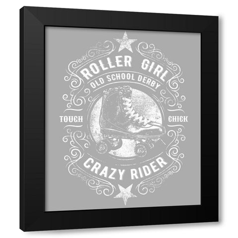 Roller Girl Tee Black Modern Wood Framed Art Print by Lavoie, Tina