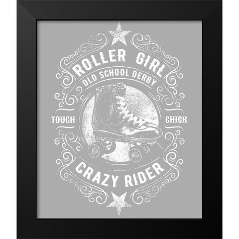 Roller Girl Tee Black Modern Wood Framed Art Print by Lavoie, Tina