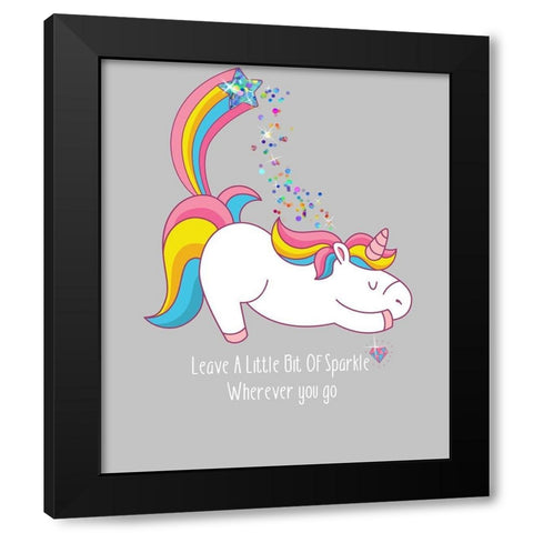 Leave A Little Bit Of Sparkle Tee Black Modern Wood Framed Art Print with Double Matting by Lavoie, Tina