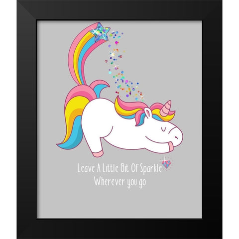 Leave A Little Bit Of Sparkle Tee Black Modern Wood Framed Art Print by Lavoie, Tina