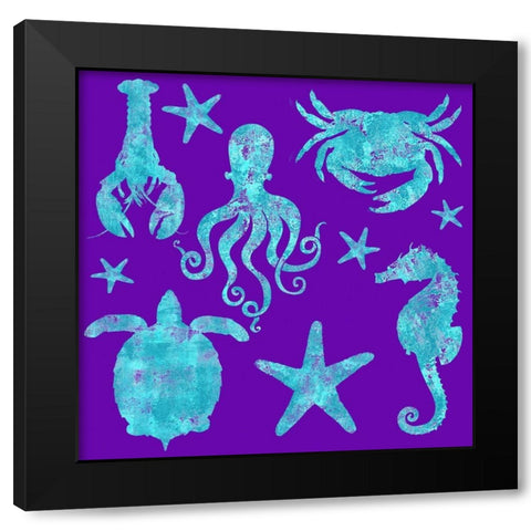 Sponge Marine Life Grouping Black Modern Wood Framed Art Print by Lavoie, Tina