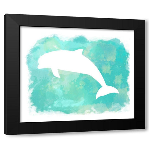 Heart of the Sea Dolphin Black Modern Wood Framed Art Print with Double Matting by Lavoie, Tina