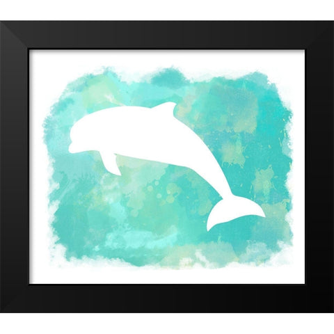 Heart of the Sea Dolphin Black Modern Wood Framed Art Print by Lavoie, Tina