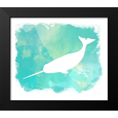 Heart of the Sea Narwhal Black Modern Wood Framed Art Print by Lavoie, Tina