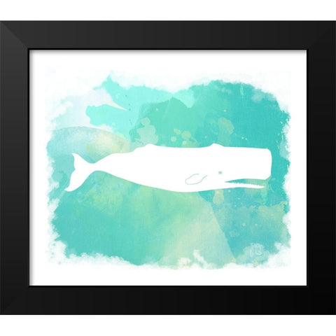 Heart of the Sea Sperm Whale Black Modern Wood Framed Art Print by Lavoie, Tina