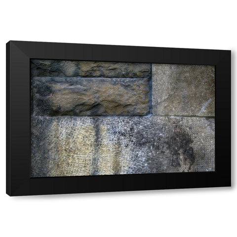 Old Montreal Stone Wall 01 Black Modern Wood Framed Art Print by Lavoie, Tina