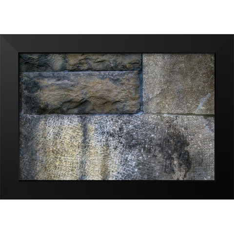 Old Montreal Stone Wall 01 Black Modern Wood Framed Art Print by Lavoie, Tina