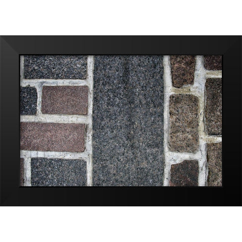 Old Montreal Cobblestone Walk 01 Black Modern Wood Framed Art Print by Lavoie, Tina