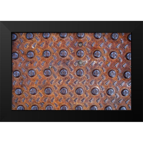 Old Montreal Metal Grate 02 Black Modern Wood Framed Art Print by Lavoie, Tina