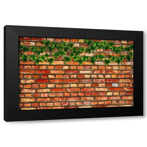 Brick Wall and Ivy Black Modern Wood Framed Art Print by Lavoie, Tina