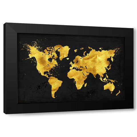 24 Karat World in Black Black Modern Wood Framed Art Print with Double Matting by Lavoie, Tina