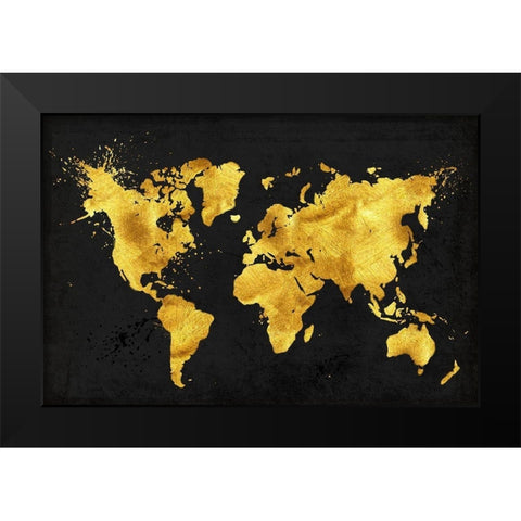 24 Karat World in Black Black Modern Wood Framed Art Print by Lavoie, Tina