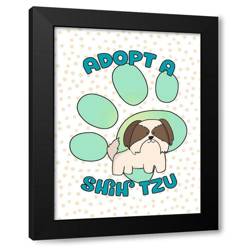 Adopt A Shih Tzu Black Modern Wood Framed Art Print with Double Matting by Lavoie, Tina