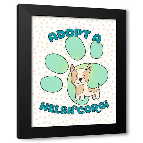 Adopt A Welsh Corgi Black Modern Wood Framed Art Print by Lavoie, Tina