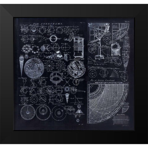 Astronomy Diagrams From 1728 Black Modern Wood Framed Art Print by Lavoie, Tina