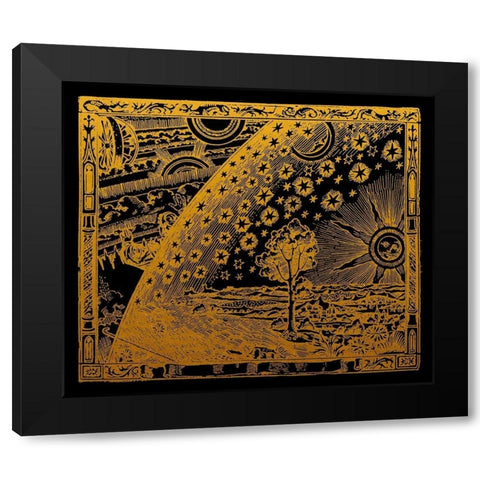 French Astronomy Illustration Of The Universe 1888 Black Modern Wood Framed Art Print with Double Matting by Lavoie, Tina