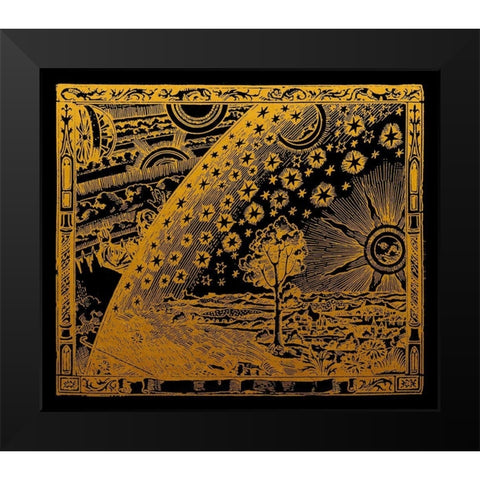 French Astronomy Illustration Of The Universe 1888 Black Modern Wood Framed Art Print by Lavoie, Tina