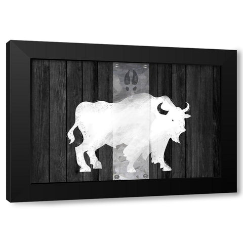Bufalo Blanco Lodge Black Modern Wood Framed Art Print with Double Matting by Lavoie, Tina