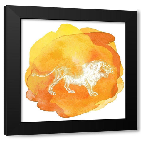 Color Spot Safari Animals Lion Black Modern Wood Framed Art Print by Lavoie, Tina