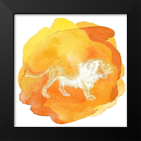 Color Spot Safari Animals Lion Black Modern Wood Framed Art Print by Lavoie, Tina