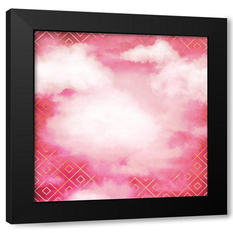 Geometric Clouds Black Modern Wood Framed Art Print by Lavoie, Tina