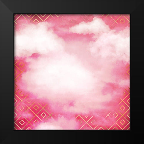 Geometric Clouds Black Modern Wood Framed Art Print by Lavoie, Tina