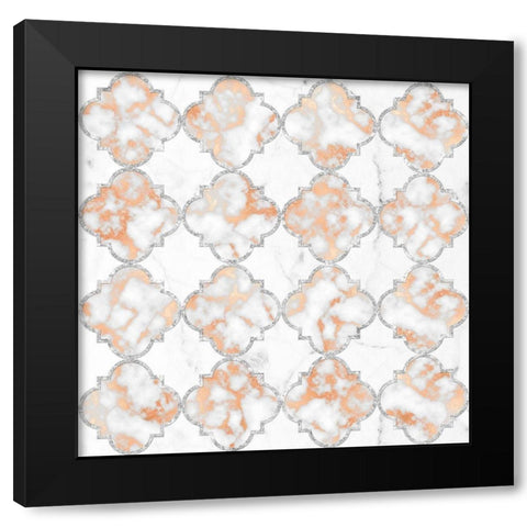 Silver and Marble Arabesque Black Modern Wood Framed Art Print with Double Matting by Lavoie, Tina