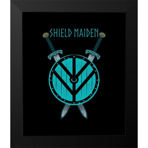 Shield Maiden Black Modern Wood Framed Art Print by Lavoie, Tina
