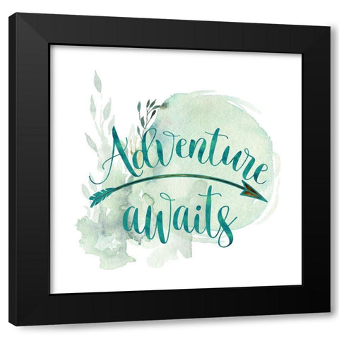 Adventure Awaits Black Modern Wood Framed Art Print with Double Matting by Lavoie, Tina