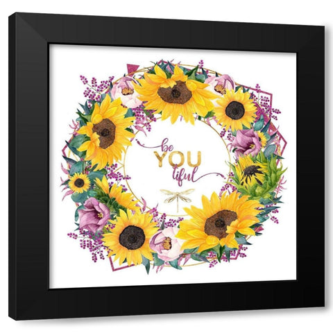 beYOUtiful Black Modern Wood Framed Art Print by Lavoie, Tina