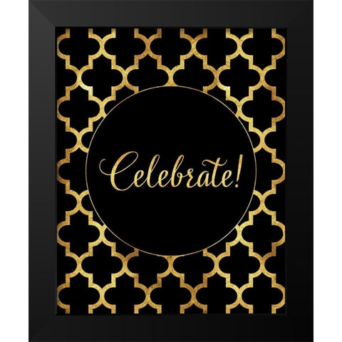 Arabesque Celebrate Black Modern Wood Framed Art Print by Lavoie, Tina