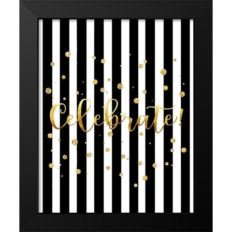 Celebrate Cosmopolitan Black Modern Wood Framed Art Print by Lavoie, Tina