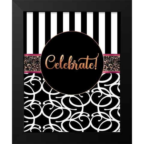 Haute Couture Celebrate Black Modern Wood Framed Art Print by Lavoie, Tina