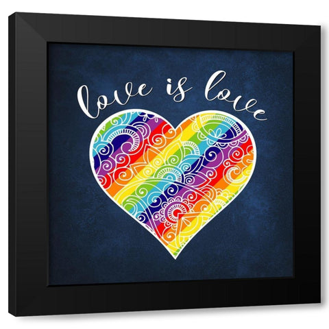 Love is Love Black Modern Wood Framed Art Print by Lavoie, Tina