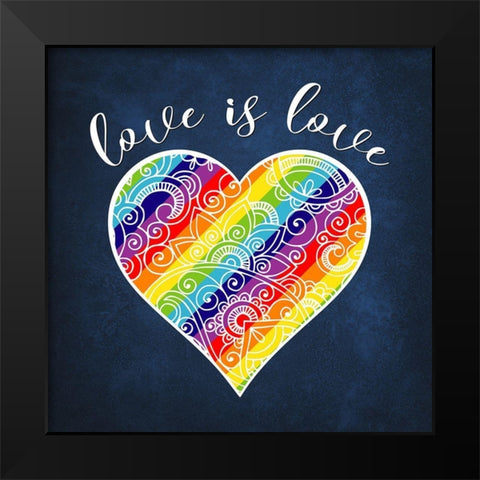 Love is Love Black Modern Wood Framed Art Print by Lavoie, Tina