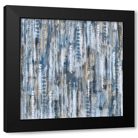 Boho Tie Dye Cool Water pattern Black Modern Wood Framed Art Print by Lavoie, Tina