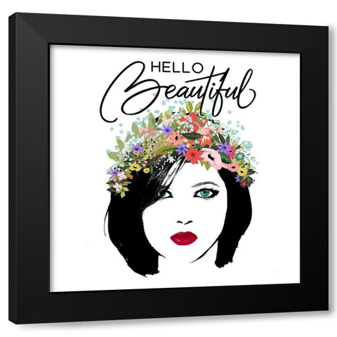 Hello Beautiful Black Modern Wood Framed Art Print with Double Matting by Lavoie, Tina