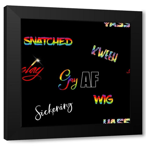 LGBTQ Slang Black Modern Wood Framed Art Print with Double Matting by Lavoie, Tina
