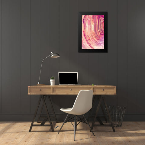 Tribeca Rose Geode Black Modern Wood Framed Art Print by Lavoie, Tina