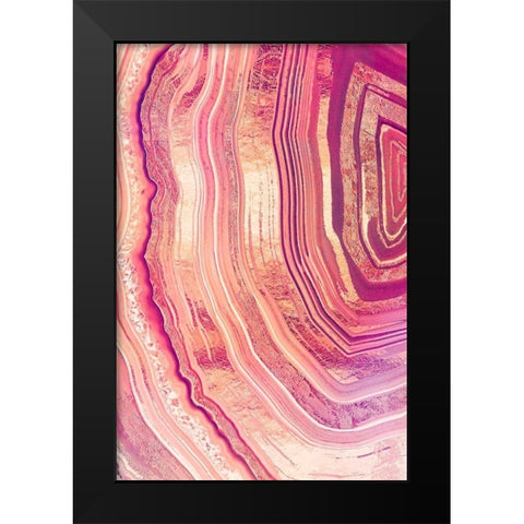 Tribeca Rose Geode Black Modern Wood Framed Art Print by Lavoie, Tina