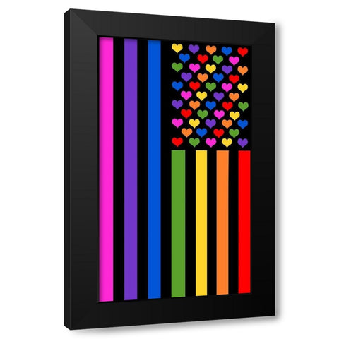 Pride Flag Black Modern Wood Framed Art Print by Lavoie, Tina