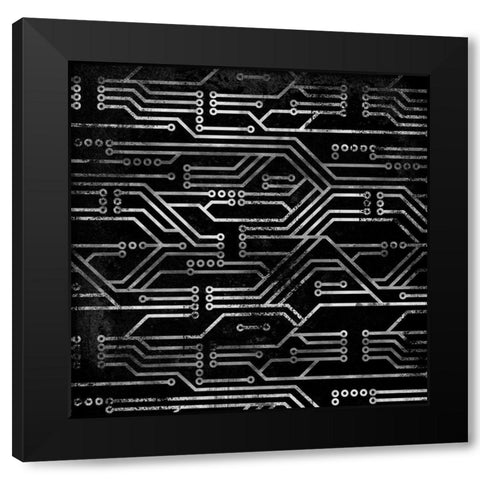Circuit Black Modern Wood Framed Art Print by Lavoie, Tina