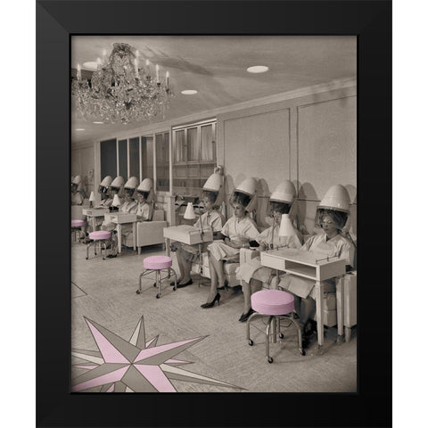 Beauty Day-Vintage Hair Salon Black Modern Wood Framed Art Print by Lavoie, Tina