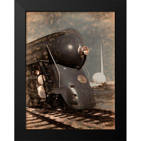 1939 Streamliner NYC Hudson Machine Age Black Modern Wood Framed Art Print by Lavoie, Tina